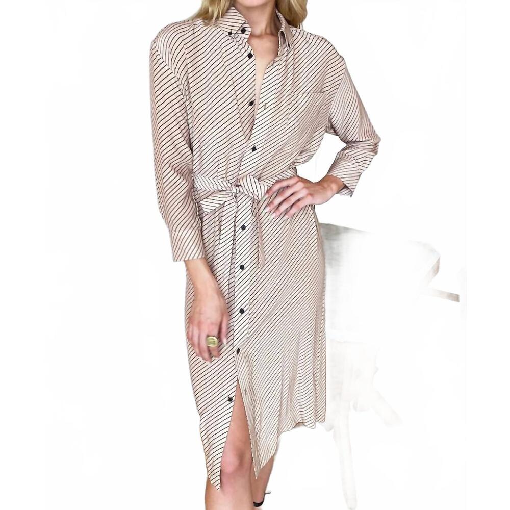 NEW EMERSON FRY ry shirtdress in idun stripes ginger polar